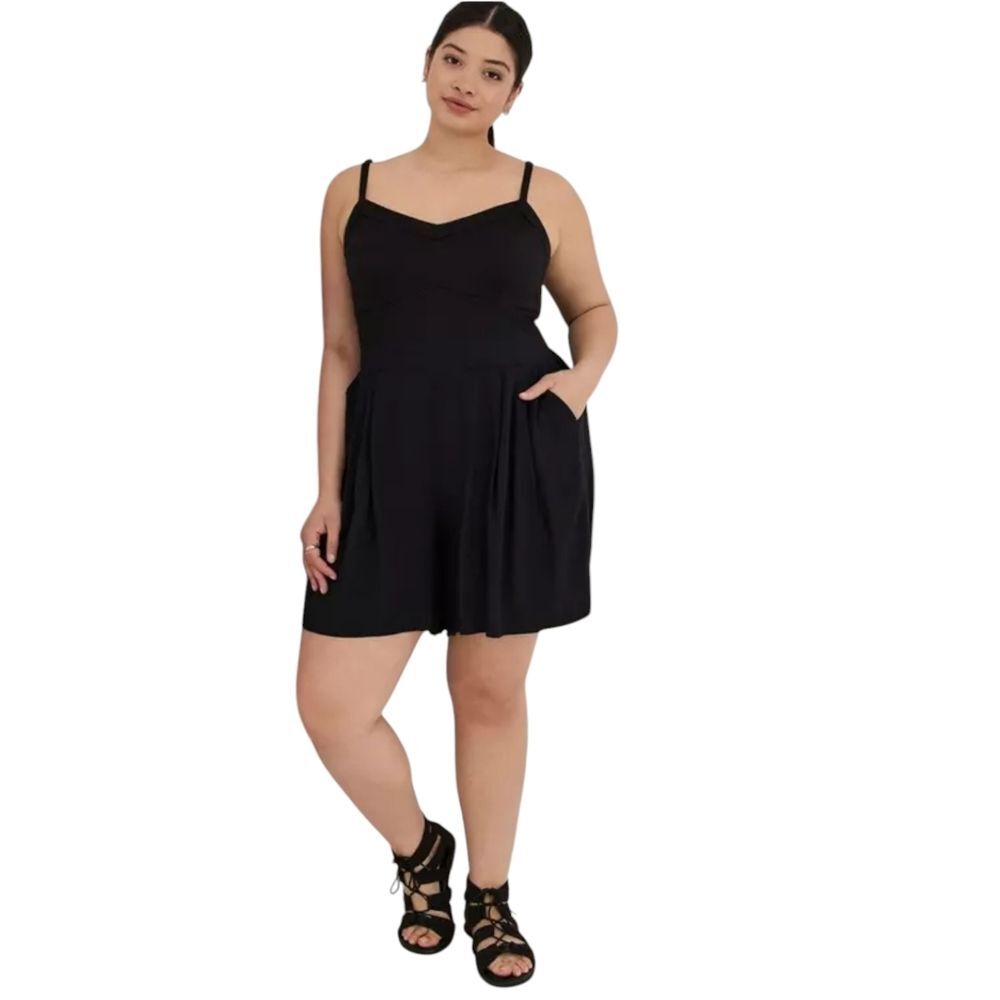 Torrid Black Ponte Bustier Shorts Romper size 0 0X